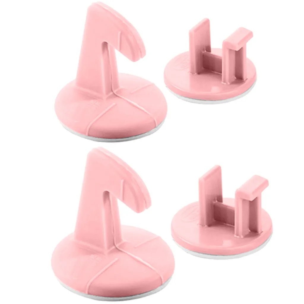 Pink Комплект из 2 предметов бытовой силиконовая Противоударная Накладка двери защита Backwall с крюк замок двери охранник Стикеры гвардии фиксаторы уход за кожей лица Маска Анти-столкновения фиксаторы уход за кожей лица - Цвет: Pink