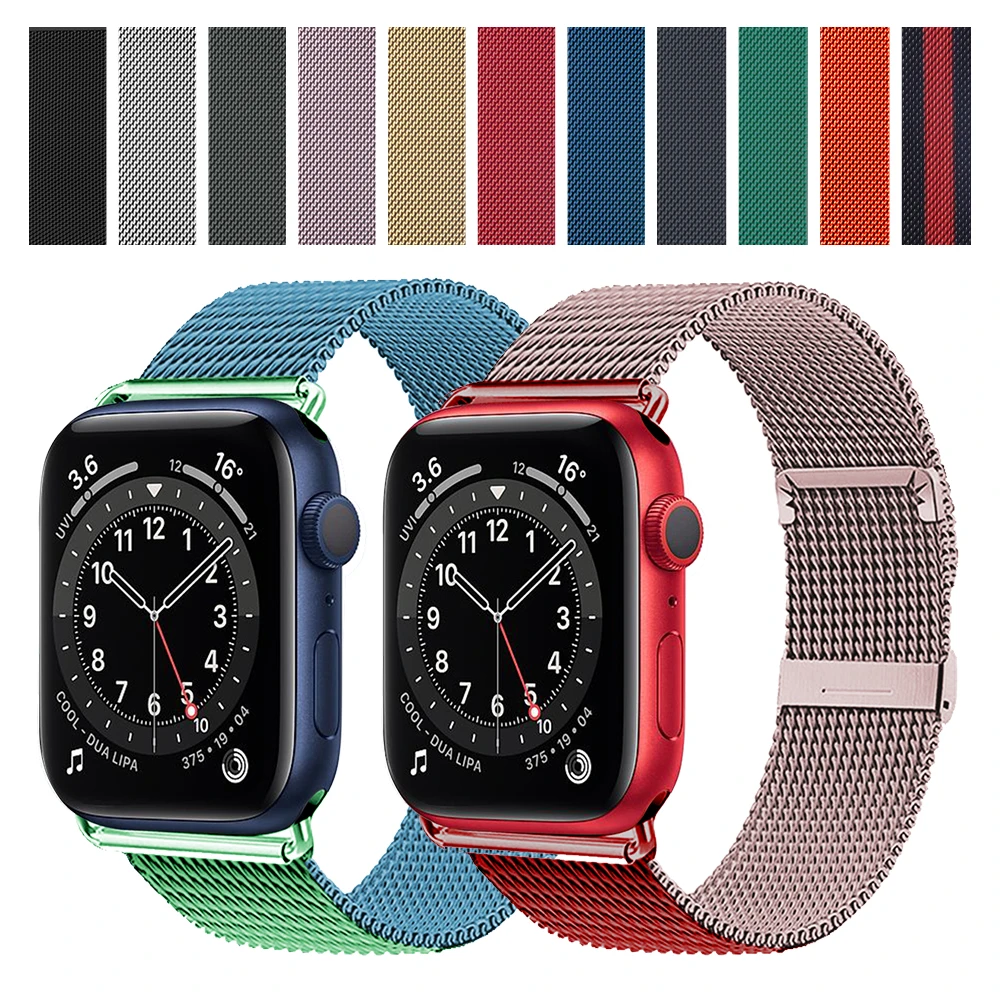 

Strap For Apple watch 5 band 44mm 40mm iWatch serie 6 SE 4 3 2 stainless steel bracelet Milanese loop Apple watch band 38mm 42mm
