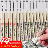 SAKURA Manga Markers Needle Pen Art Hand-painted Hook Line Pen Animation Creation Design Drawing Pen for Drawing Art Single 2