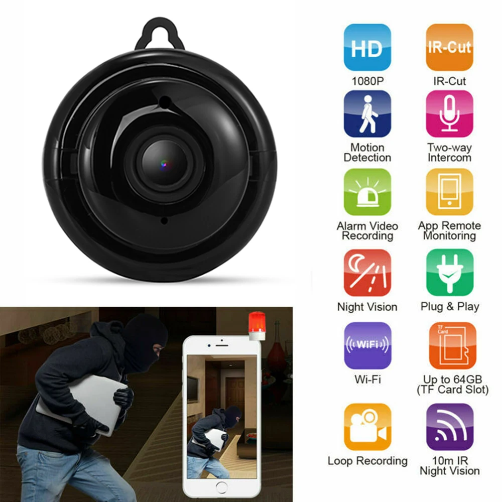 Floureon HD 1080P ip-камера двухсторонняя аудио видеокамера ночного видения в режиме реального времени приложение дистанционное управление веб-камера для домашней безопасности