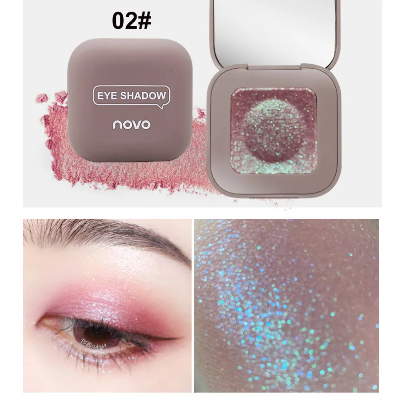 NOVO 9 цветов Galaxy Shimmer матовые тени для век Палитра прессованный дымчатый блеск пигментированные открытые тени для век Блеск бриллиант Тени Макияж - Цвет: 2