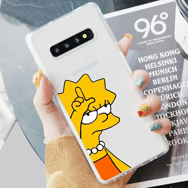 Гомер J. Симпсон забавные Барта Симпсона, мягкий, с бесцветным прозрачным TPU чехол для телефона для samsung S6 S7 edge S8 S9 плюс S10+ S10E Lite A50 A30 A10 задняя крышка - Цвет: TPU