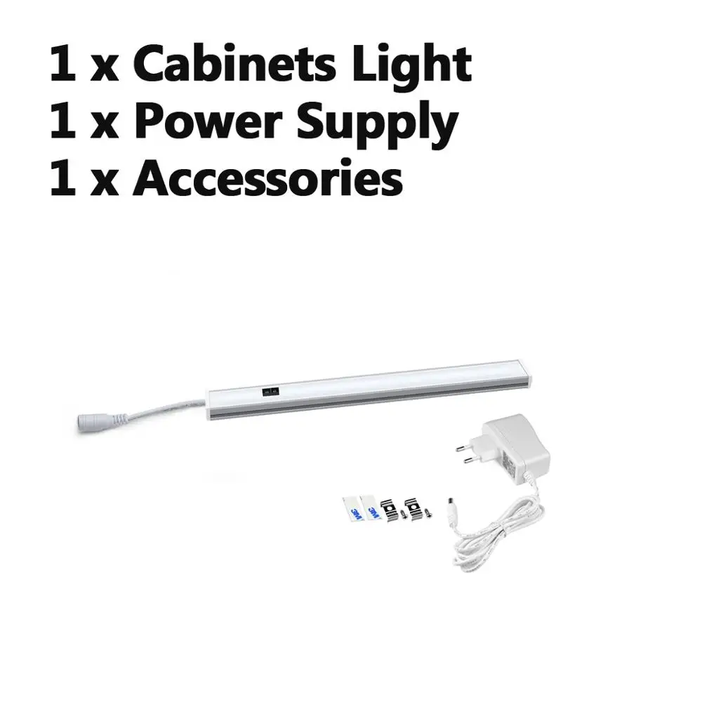 1xLamp with Power Может подсоединиться к 10 м светодиодный светильник пропилен-каучука прокладки с Smart ручная развертка переключатель 5/6/7 Вт Кухня лампа Подсветка высокое Яркость шкаф лампы 12V - Испускаемый цвет: 1xLamp with Power