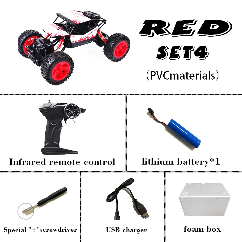 1:18 4wd Радиоуправляемая машина обновленная версия 2,4G Радиоуправляемая машинка с дистанционным управлением игрушки багги грузовики внедорожные Грузовики Игрушки для детей подарок - Цвет: red 28 cm