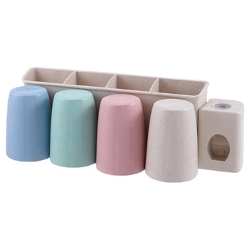 

Wall-Mounted Toothbrush Holder Mouthwash Cup Set Multi-Function Creative Bathroom Storage Rack Toothpaste Toothbrush Rack