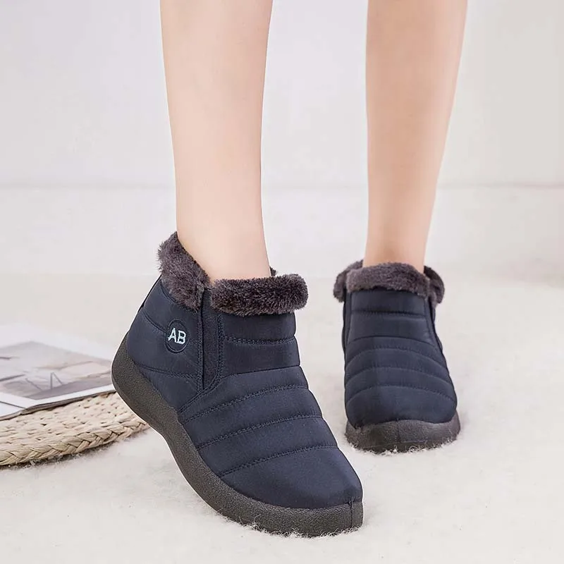 New Women's Chunky Boots Keep Warm Winter platform boots female women shoes Waterproof Winter Female Shoes Plus Size Botas Mujer