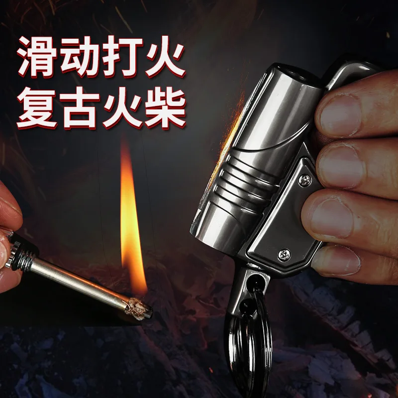 Новая Металлическая огненная светодиодная зажигалка с постоянными спичками