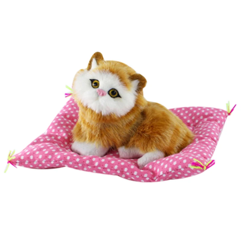 Car Ornaments Cute Simulation Sleeping Cats Decoration Automobiles Lovely Plush Kittens Accessories