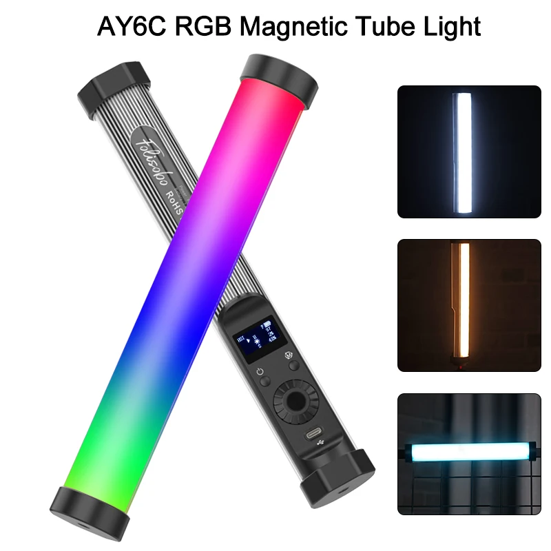 AY320 AY6C RGB Светодиодная лампа для видеосъемки Ручной Ice Stick 2500-8500K CRI 95 Регулируемая