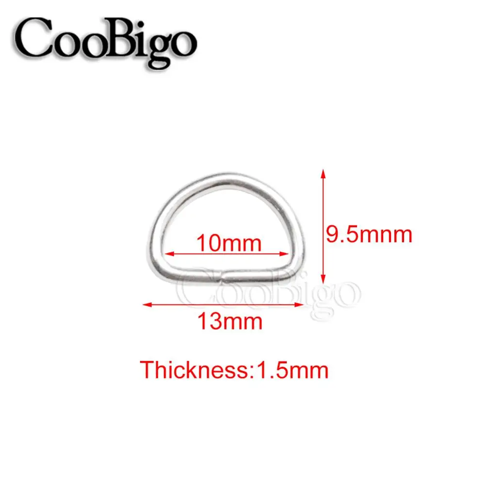 100 шт. 3/"(10 мм) металлические D-кольца для пряжки серебряный пистолет черный античная латунь для лямки ленты DIY Швейные детали аксессуары