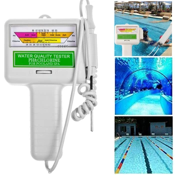 

New Digital PH Tester Chlorine Level Meter Water Quality Tester Portable Home Swimming Pool Spa Aquarium PH Test Grey