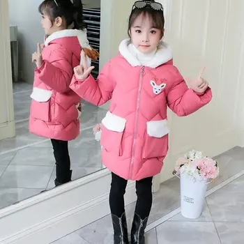 

Winter Girls Cotton Jacket Thick and Warm Korean Clothes Children's Cute Baby Coats Children Clothing Clothes for Girls 11 12 13