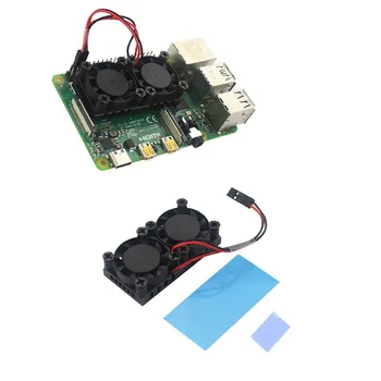 

High Quality strong Cooling Fan Dual Cooling Fans Heat Sink Radiator Modules Kit For Raspberry Pi 4 Parts