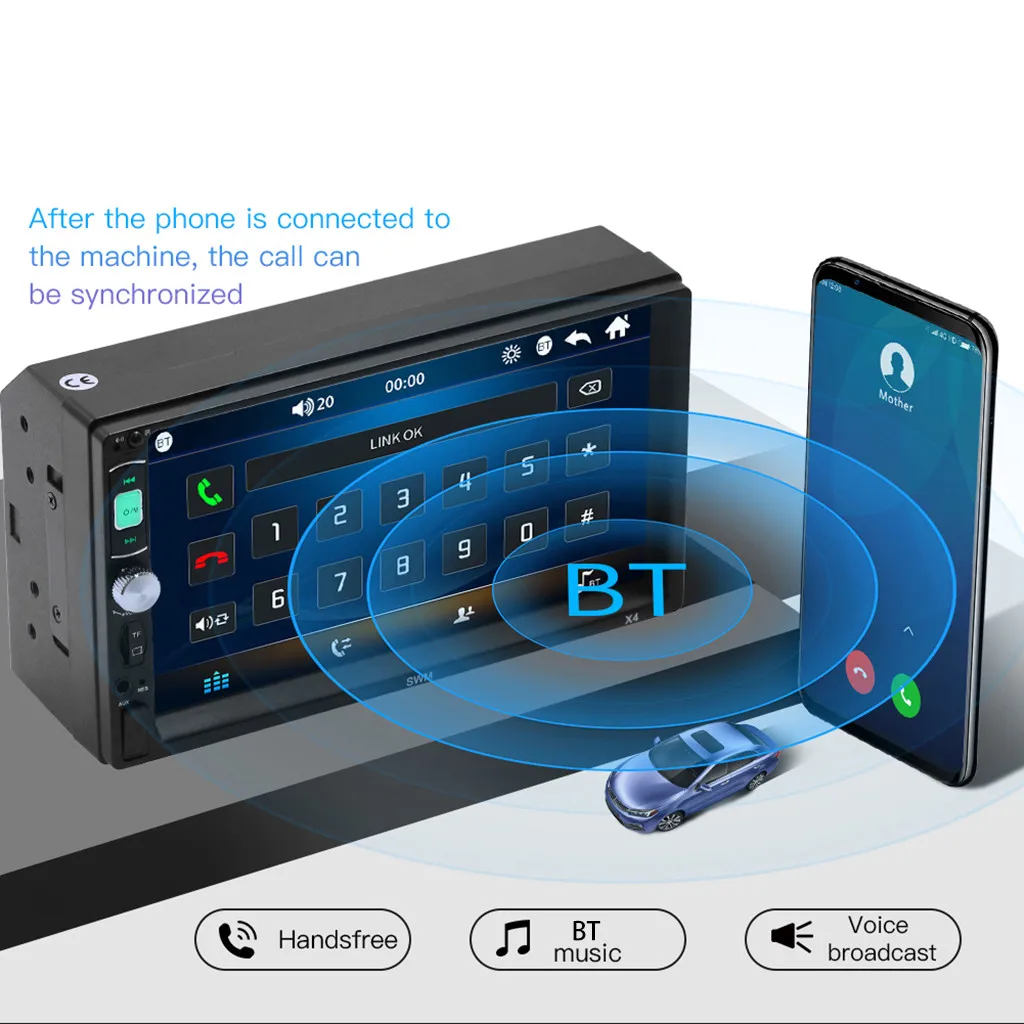 Многофункциональный SWM-4X 7 дюймов HD Puqing резистивный экран BT автомобильный MP5 Автомагнитола и видеокарта U диск радио FM автомобиль MP5# P20