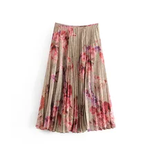 Весенняя новинка, богемная мода, Ретро стиль, женский Принт, фальш, повседневный воротник, элегантная, для танцев, до середины икры, Vestidos, юбка средней длины