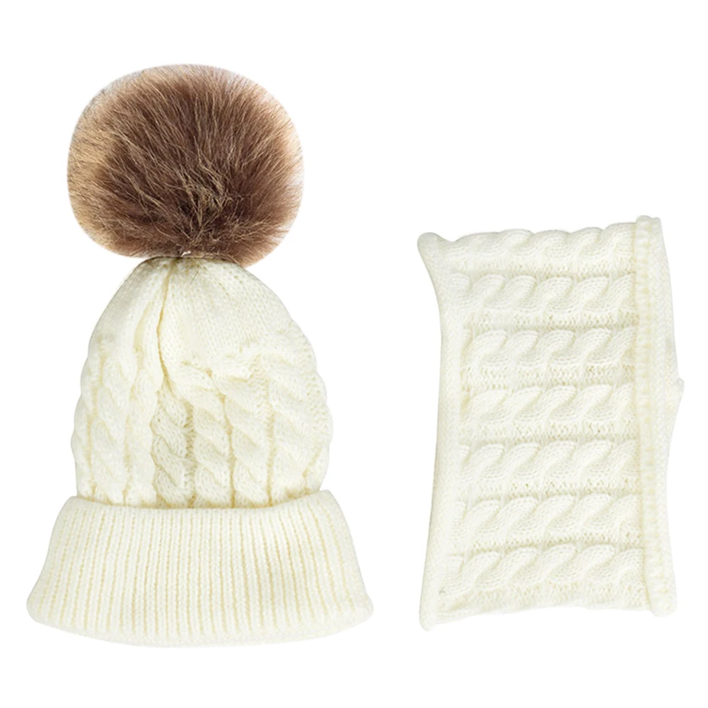 Детский Повседневный комплект из 2 предметов шерстяная пряжа, теплая мягкая шапка-шарф, комплект с шарфом, Вязаный милый осенне-зимний подарок, унисекс, в полоску