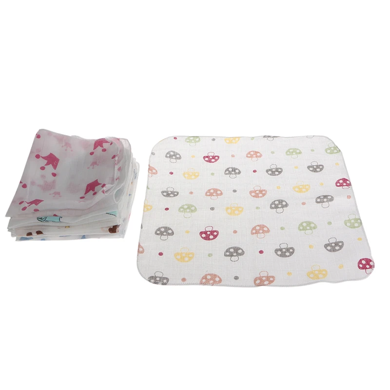 10pcs Baby Infant Towel 28*28cm Muslin Towel Handkerchiefs Two Layers Wipe New