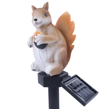 

Weather Resistant Resin Small Simulation Outdoor Garden Lighting Led Ground Insert Squirrel Shape Lawn Solar Light Yard Cute