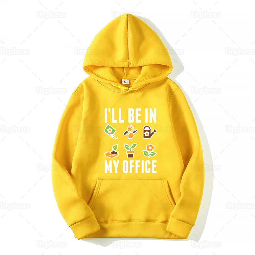 Новое поступление Garen толстовка с капюшоном I'll Be In My Office забавная толстовка с растительным принтом свитер для любителей натурального ботанического стиля подарок - Цвет: Yellow with White