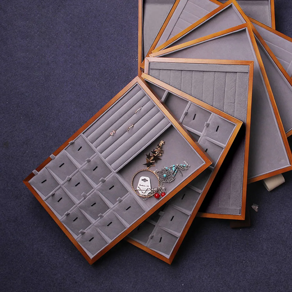 Small Jewelry Box Jewelry Storage Case with Cover Velvet Jewelry Organizer Display Tray for Rings Studs Earrings Watches
