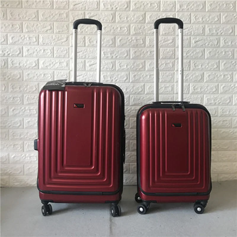 Каютный багаж на колёсиках с сумкой для ноутбука, женская сумка-Спиннер, брендовый чемодан на колесиках, мужские высококлассные бизнес-чемоданы vs дорожные чемоданы - Цвет: red(single)