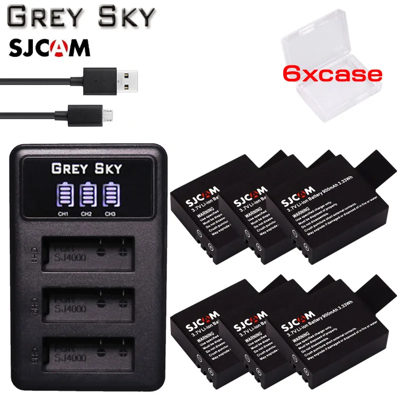 3 шт. usb зарядное устройство для SJCAM sj 7 900 4000 5000 6000 sj9000 M10|Цифровые аккумуляторы| |