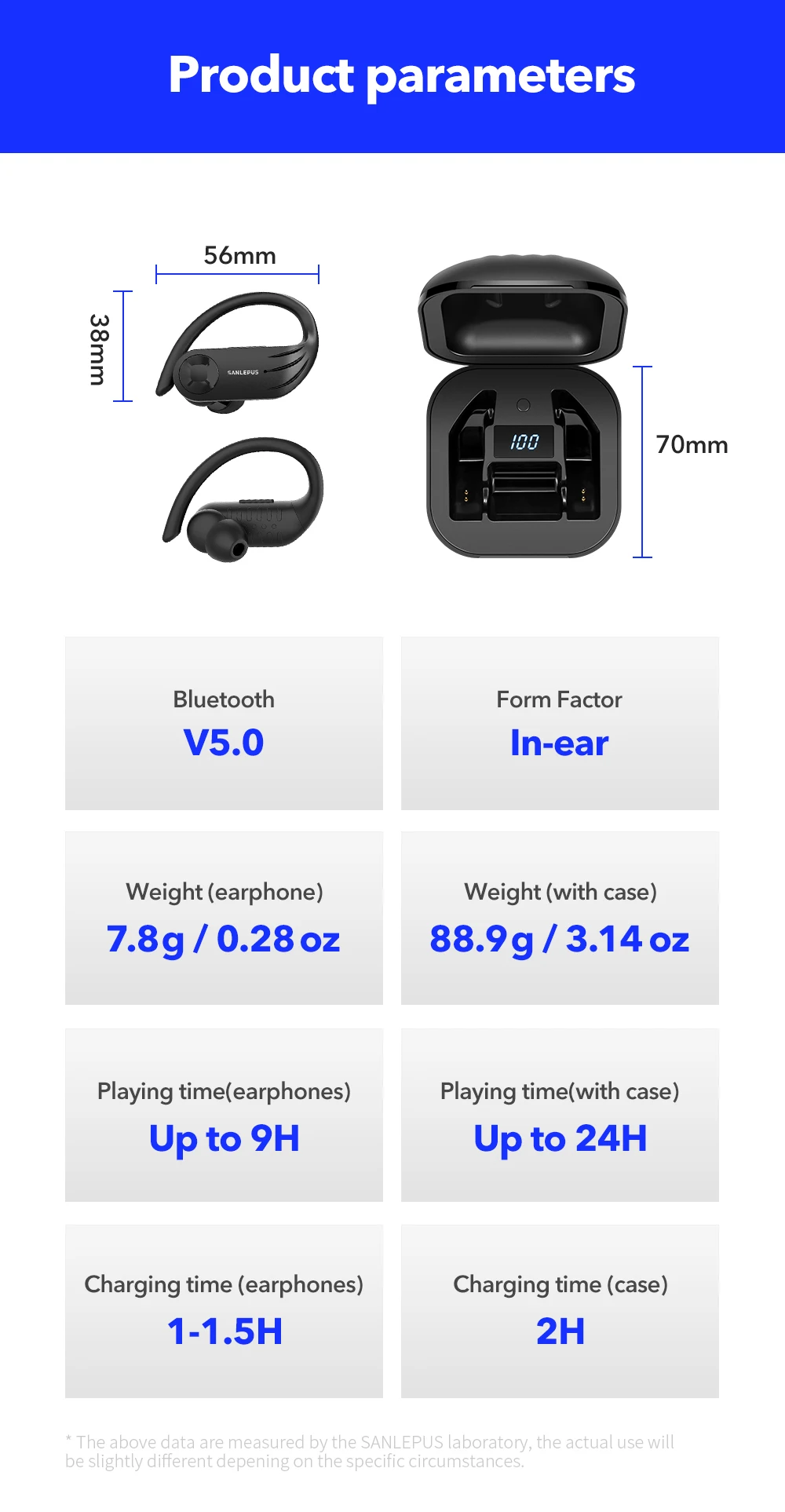 SANLEPUS беспроводные наушники Bluetooth 5,0 TWS светодиодный дисплей гарнитура с микрофоном стерео наушники для всех телефонов Xiaomi