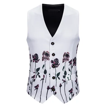 

Mens Suit Vest New Casual Fashion 3D Printed Single Breasted Mens Vest