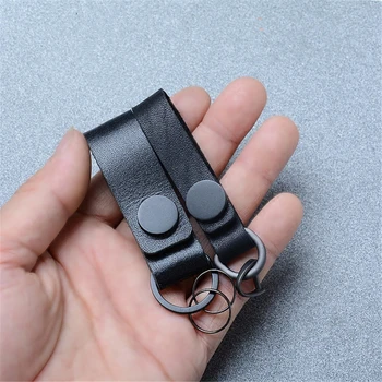 

Genuine Leather KeyChains KeyRings Key Decoration Holder Auto Key Chain Charm Accessory Pendant Brand New Black Blue Wide