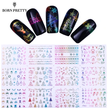 

1 Big Sheet Christmas Snowflake 3D Nail Sticker Santa Claus Deer Pattern Adhesive Transfer Sticker Nail Art Decals