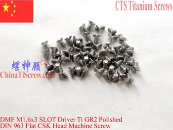 

Titanium screw M1.6x3 DIN 963 Flat Head slotted driver 50 pcs Ti GR2