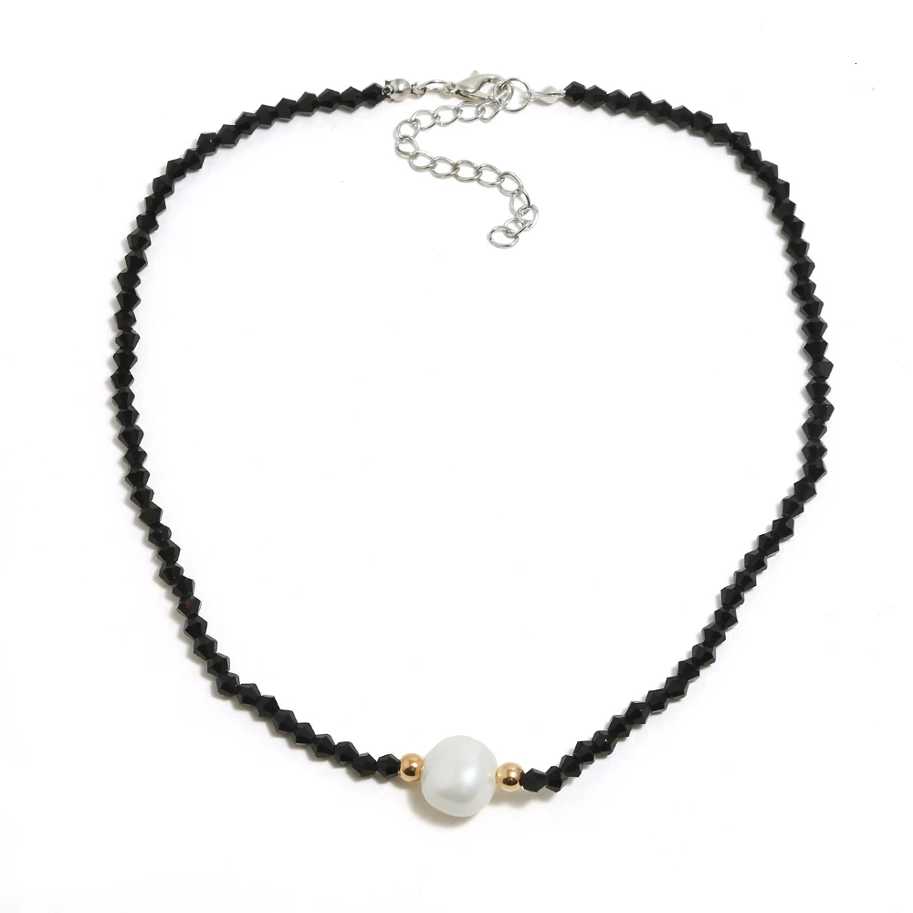 Ожерелье-чокер с искусственным жемчугом и кулоны для женщин Collier Femme модные ожерелья из бисера с кристаллами Boho ювелирные изделия подарок