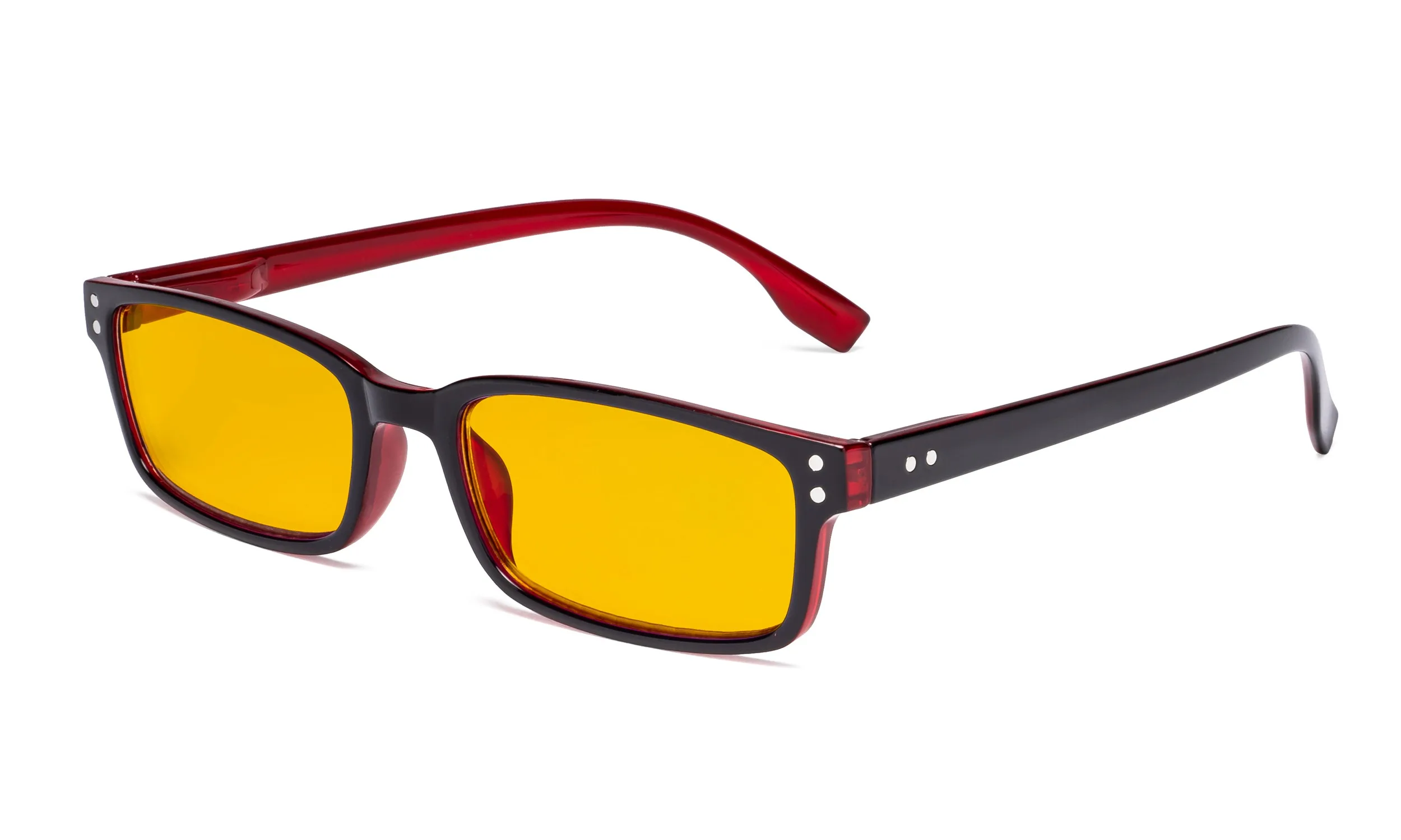 Black-Red HP097 Eyekepper, синий светильник, блокирующие очки с желтым фильтром, линзы для компьютера, очки для мужчин и женщин - Цвет оправы: Black-Red