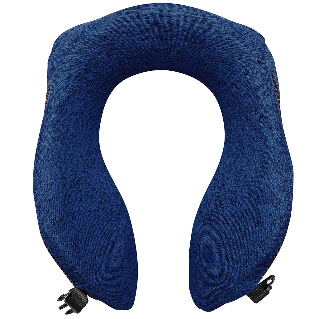 Navy Blue Подушка для шеи с эффектом памяти, u-образная поддержка шеи, подголовник, регулируемый размер шеи для самолета поезда, автомобиля, автобуса, офиса, с чехлом - Цвет: Navy Blue