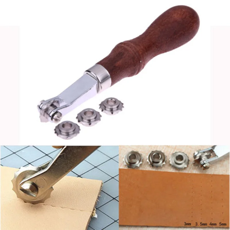 Кожаное ремесло шитье над стежком колесо маркер разделитель Рулетка набор инструментов для тиснения