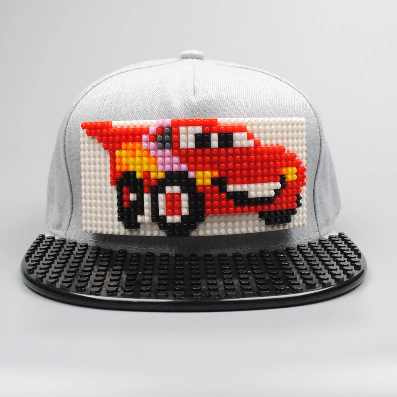 Новые головоломки игры блоки DIY лего бейсбольная шляпа Боб Марли пиксели супергерой папа шапки Snapback кепки для мужчин и женщин Съемный - Цвет: C23