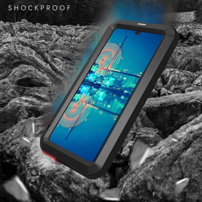 Online Carcasa de Metal de aluminio para Huawei P30 Pro a prueba de golpes cuerpo completo impermeable con Gorrila cubierta de cristal Huawei P30Pro funda Armadura