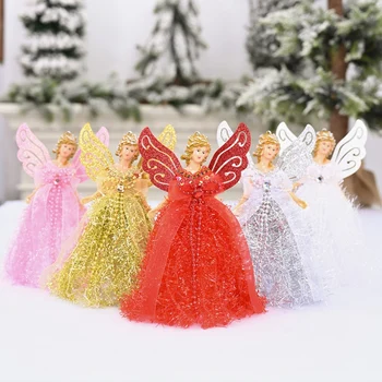 

Cute Christmas Angel Hanging Pendant Lovely Plush Doll Pendant Ornament Party Supplies For Home Christmas Tree-