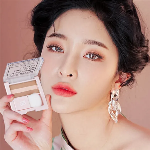 New Highlighter Palette Waterproof Long Lasting Brighten Skin Color Contour Powder