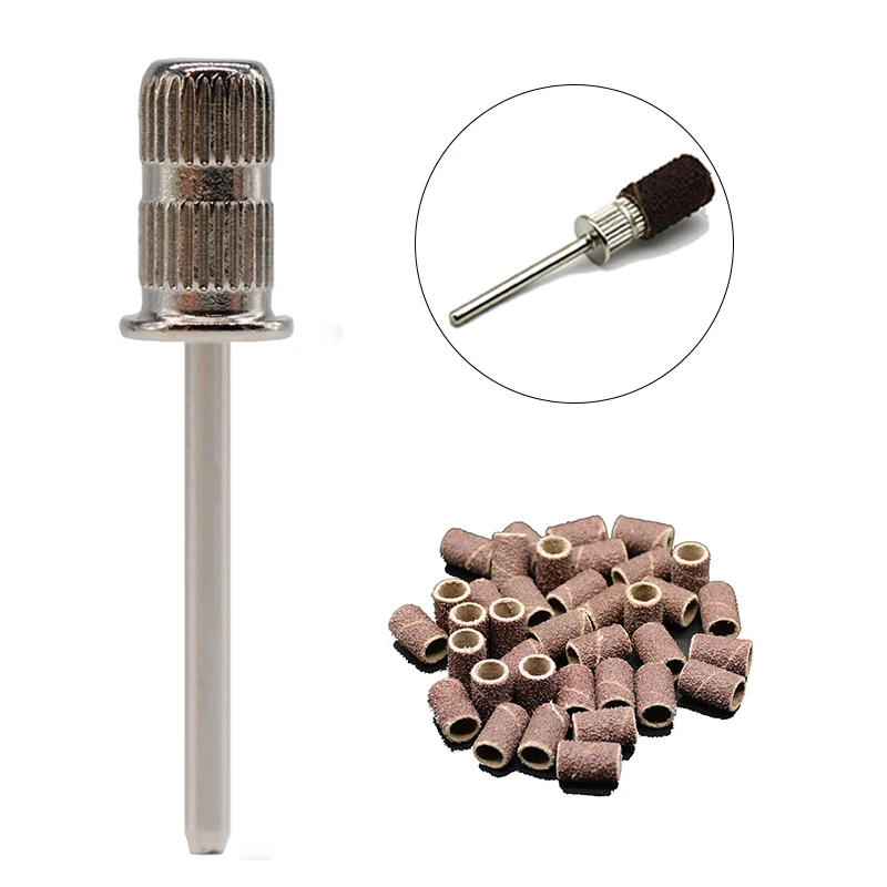 Banda de máquina de pedicura 1 pieza mandril titular eléctrico manicura plata pulido de uñas titular uñas brocas accesorios de pedicura