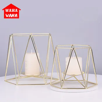 

Nordic Golden Candle Holder Rose Gold Wrought Iron Romantic Aroma Candle Holder Simple European Home Decoration Metal Candle Cup