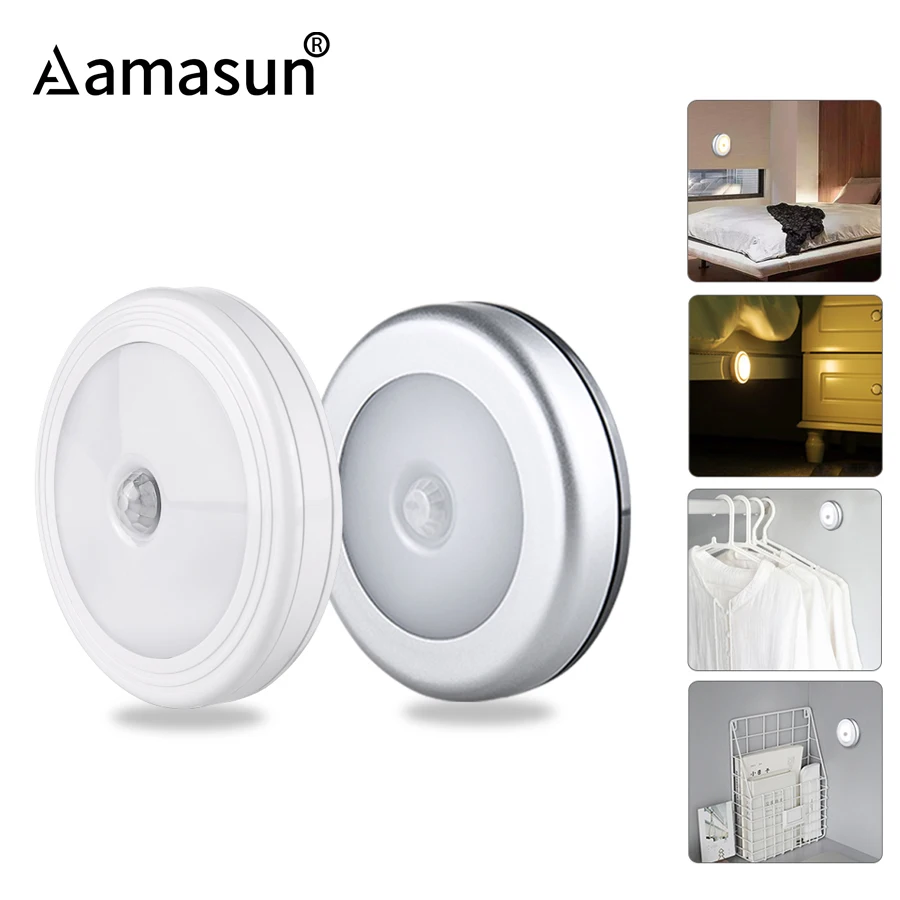 

Wireless Battery Powered Led Lamp Bulb LED Motion Sensor Night Light Magnetic 6 LEDs 3W for Cabinet Corridor Stairs Luminaria