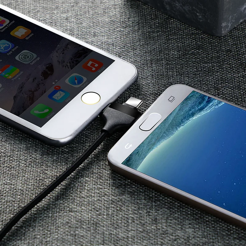 Cafele USB кабель 1 м 3 в 1 2A Быстрая зарядка кабели для зарядного устройства USB для IPhone XS Max Xiaomi Mi9 M8 Redmi Note 7 Hua wei samsung Oppo