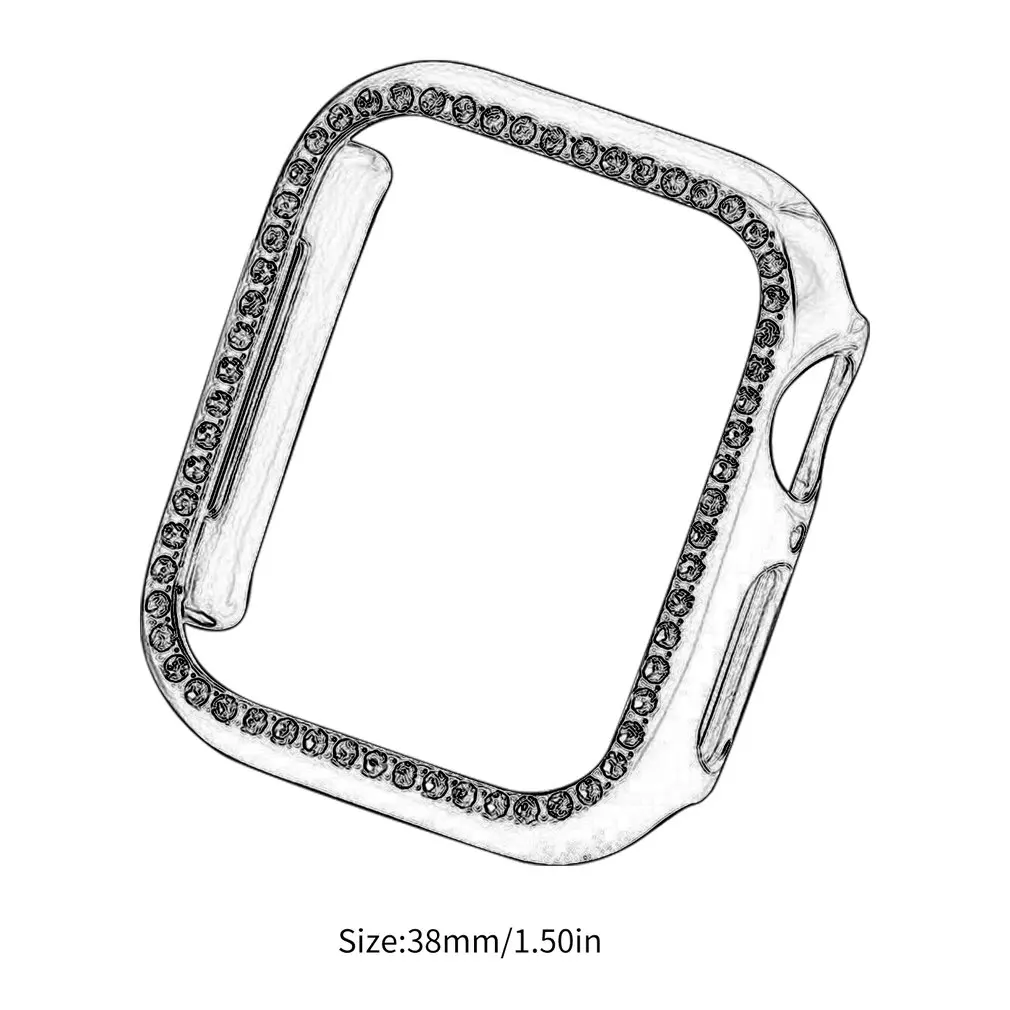 Для Apple Watch 4, 5 поколения, водостойкий, с бриллиантами, Улучшенный чехол для ПК 38, 42, 40, 44 мм, защитный чехол для умных часов