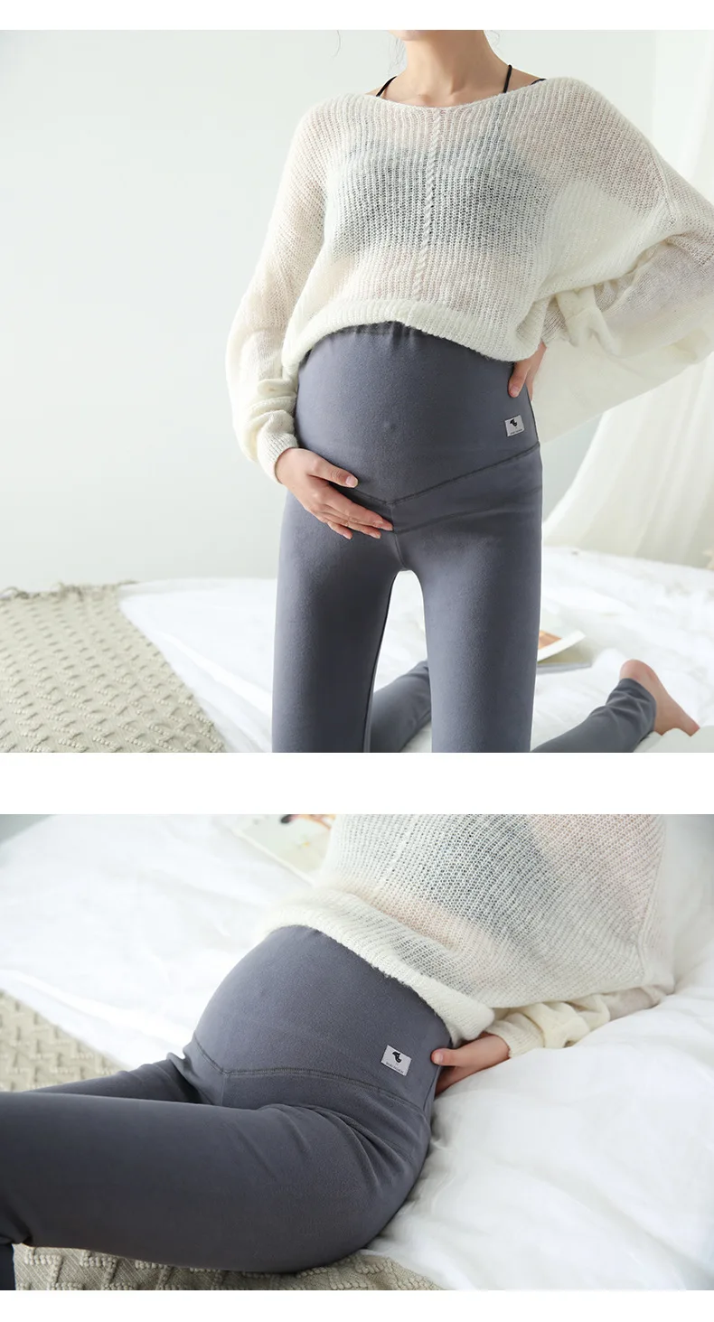 Roupas para Grávidas Gravidez para Mulher Quente Leggings Elástica Grávida Magro Legging Calças Lápis Fino Engrossar Ajustável 17 High Quality Mamãe e Bebê