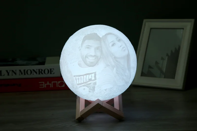 personalized Photo name  3D Printed Moon light mermaid female Love gift customized For girlfriend  brother sister kids birthday