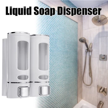 

Portable 400ml*2 Bathroom Soap Dispenser Press Type Wall-mounted Soap Liquid Box Soap dispenser with Mounting Parts