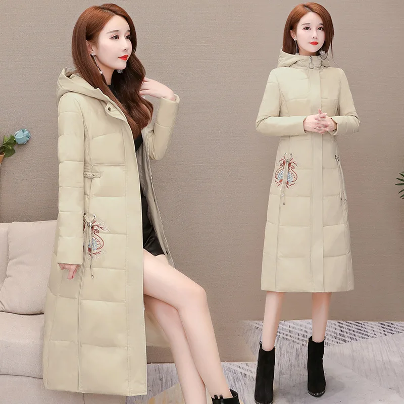 

Hooded Cotton-padded Clothes Women's 2019 Winter New Style Korean-style Fashion Slim Fit Slimming Western Style Mid-length over-
