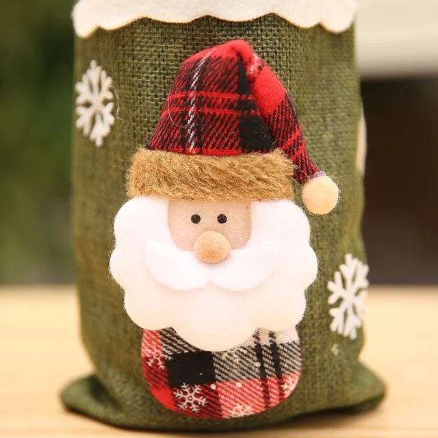 Christmas Wine Bottle Cover Merry Christmas Decor for Home Noel 2021 Santa Claus Xmas Decoration Dinner New Year Ornament Gift 5
