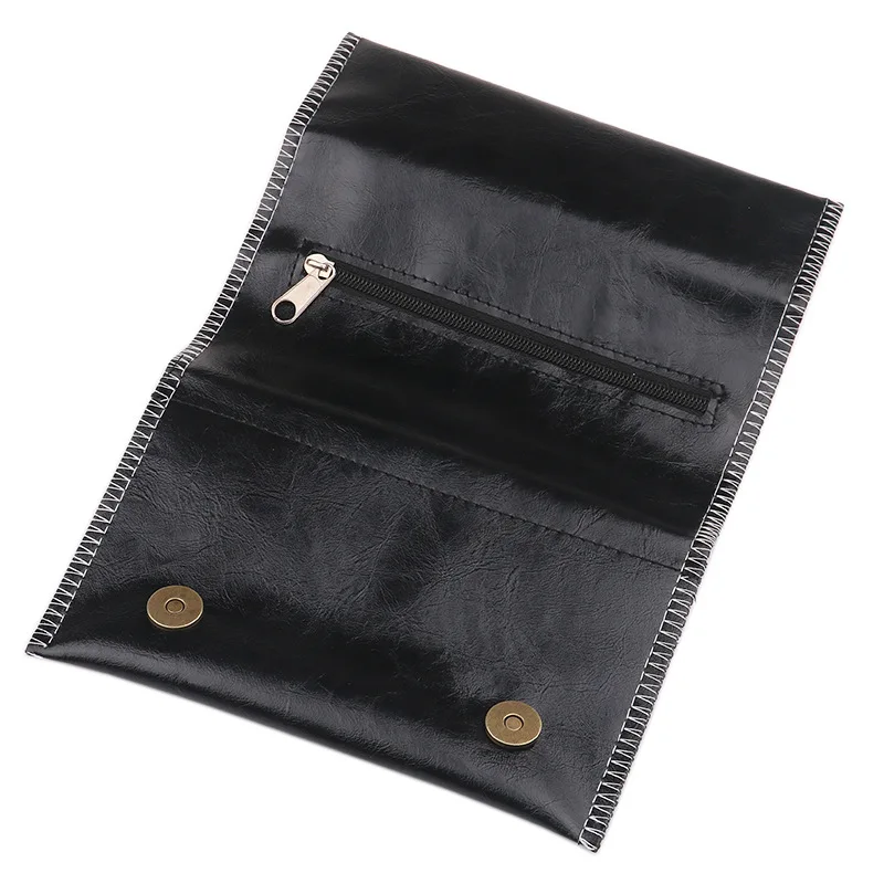 Portable Leather Tobacco Storage Bag Zipper Pouch Buckle Herb Pouch Case Bag Cover 3 Colors